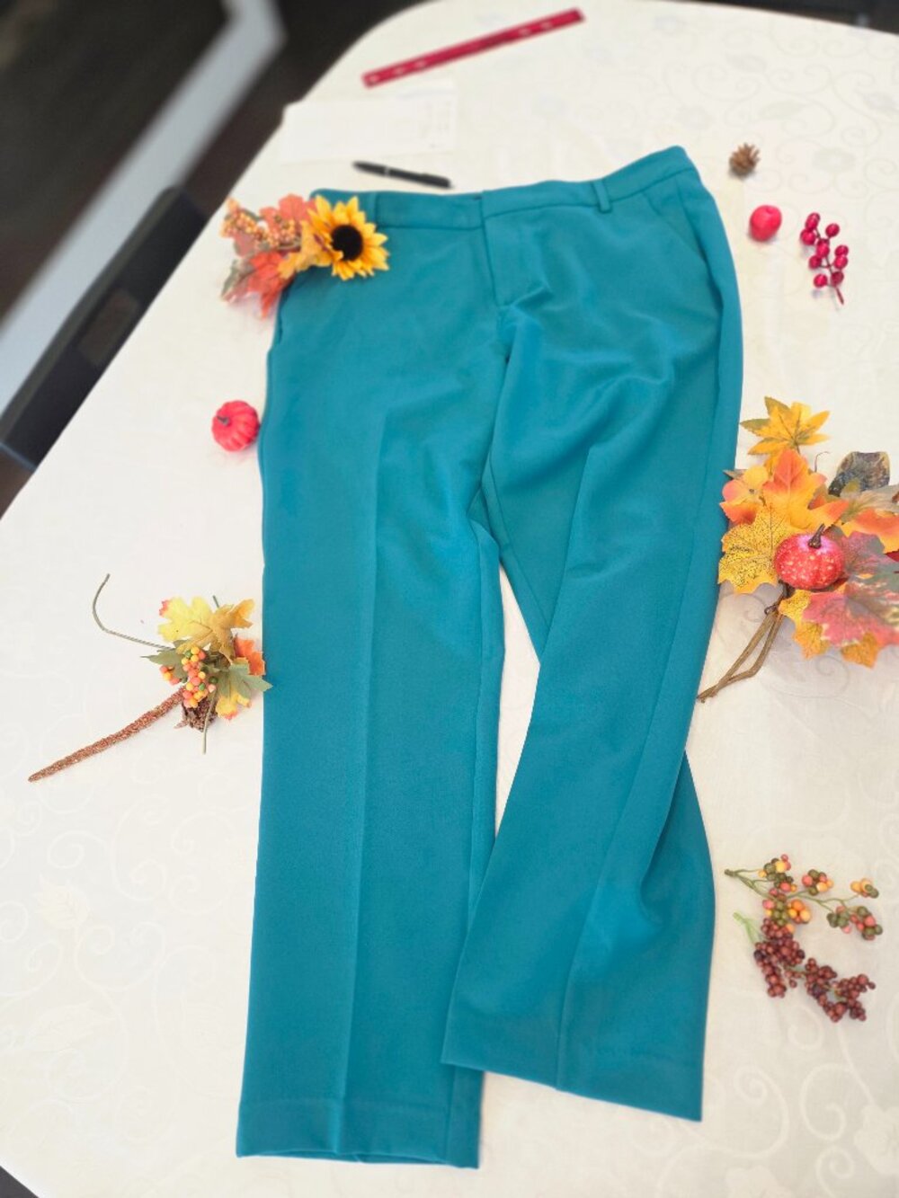 Liverpool Los Angeles Kelsey Teal Trouser Pants Size 14/32